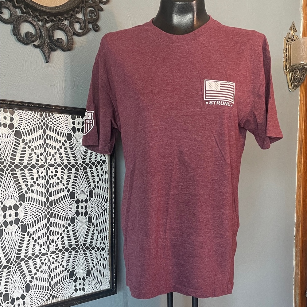 Vintage America Burgundy Flag Tee